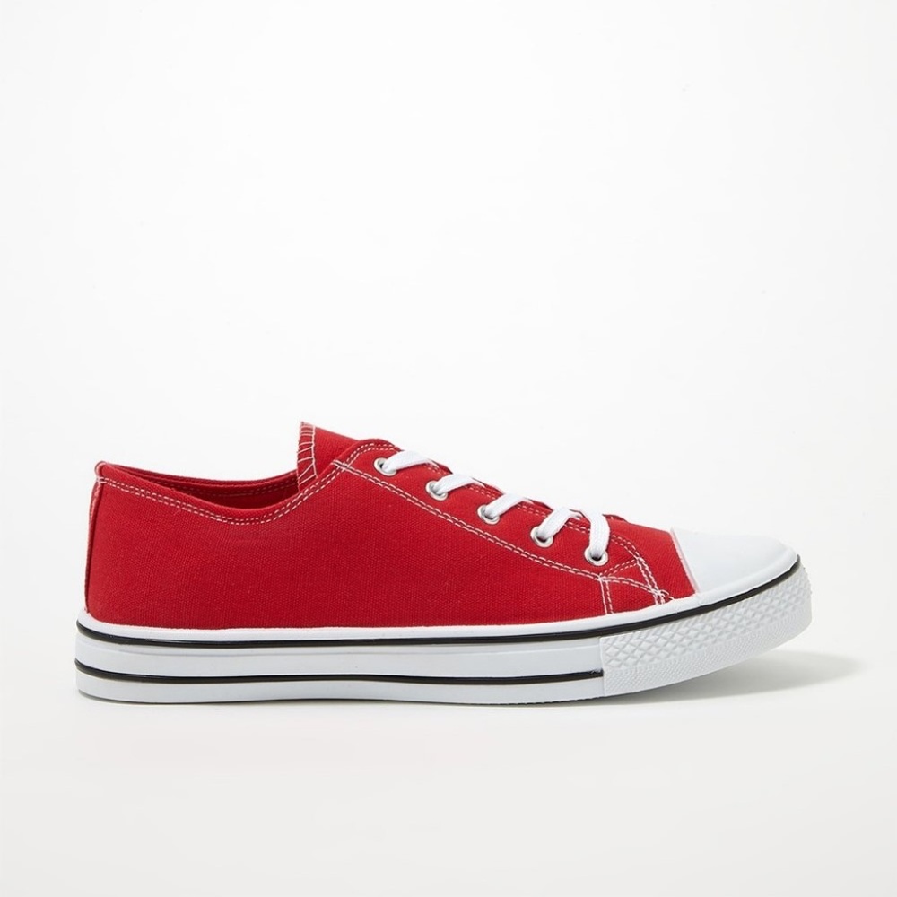 Streetwear Society Low Top Red Canvas Sneakers - Picture 3 of 6